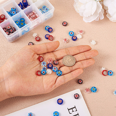 Handmade Millefiori Glass Beads LK-CD0001-002-1