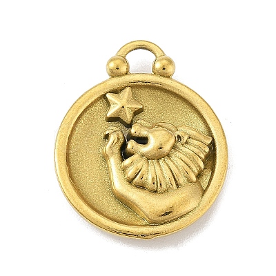 Real 18K Gold Plated Tone 304 Stainless Steel Pendants STAS-K291-01G-04-1