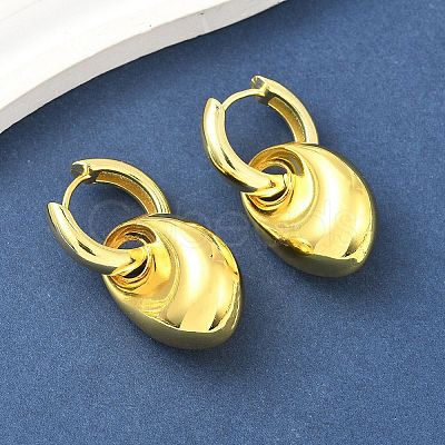 Nuggets Brass Hoop Earrings for Women EJEW-U057-06B-01G-1