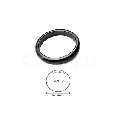 Synthetic Hematite Plain Band Rings BK4832-16-1