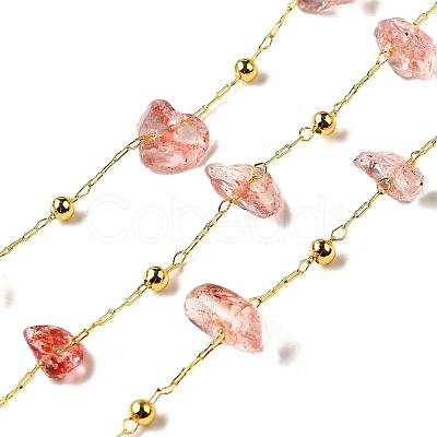 Handmade Nuggets Glass Beaded Chains CHC-F020-07G-02-1