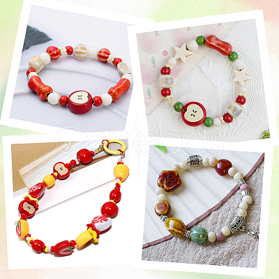 20Pcs 4 Styles Christmas Theme Handmade Porcelain Beads PORC-PA0001-65-1