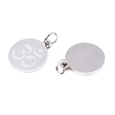 Non-Tarnish Chakra 201 Stainless Steel Charms STAS-T049-T680-1-1