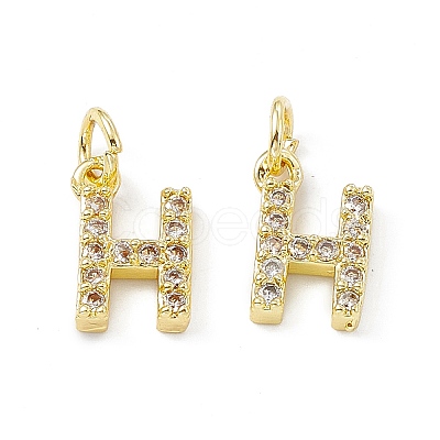 Real 18K Gold Plated Brass Micro Pave Clear Cubic Zirconia Charms KK-E068-VB452-H-1