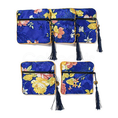 Chinese Style Floral Cloth Jewelry Storage Zipper Pouches AJEW-D063-01H-1