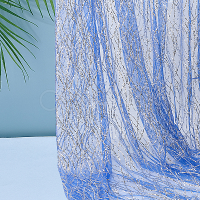 Polyester Sequins Fabric DIY-WH0683-51B-1