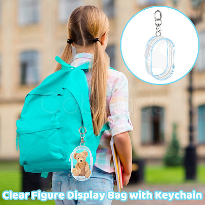 6Pcs 6 Colors Portable Travel Transparent Plastic Zipper Bags with Alloy Clasps ABAG-GA0001-29B-1