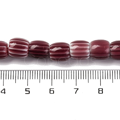 Handmade Lampwork Chevron Beads Strands X-LAMP-K041-01B-02-1