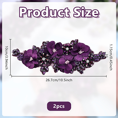 Polyester & Rhinestone Costume Accessories PATC-WH0003-57A-1