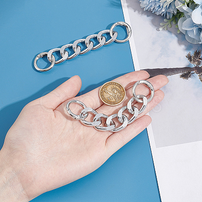 2Pcs Aluminum Curb Chain Purse Strap Extender FIND-UN0003-04A-S-1