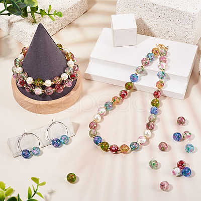 1 Strand Handmade Glod Sand Lampwork Beads Strands LAMP-TA0002-09F-1