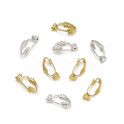 Brass Clip-on Earring Converters Findings KK-TA0007-21-1