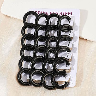 202 Stainless Steel Polishing Hoop Earrings EJEW-M106-02EB-04-1