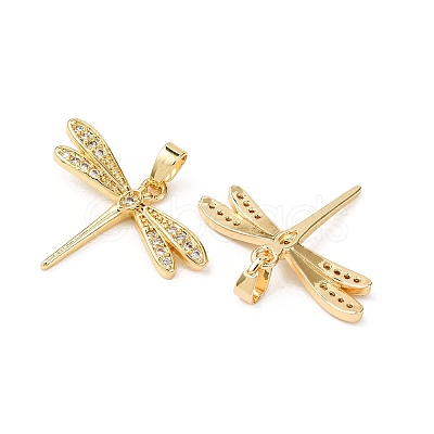 Brass Micro Pave Cubic Zirconia Pendants X-KK-D357-07C-G-1