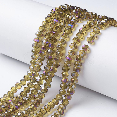 Electroplate Transparent Glass Beads Strands LS-EGLA-A034-T6mm-F13-1