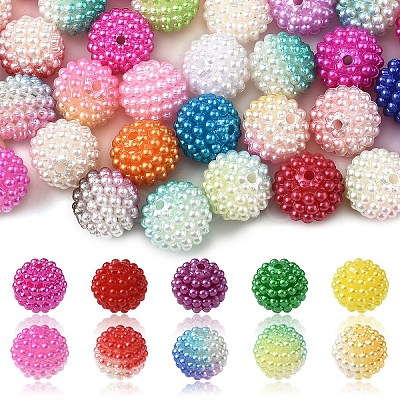 100Pcs 2 Styles Imitation Pearl Acrylic Beads OACR-YW0002-59-1