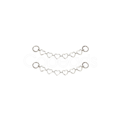 2Pcs Alloy Heart Boot Strap Chains FIND-FG0003-66-1