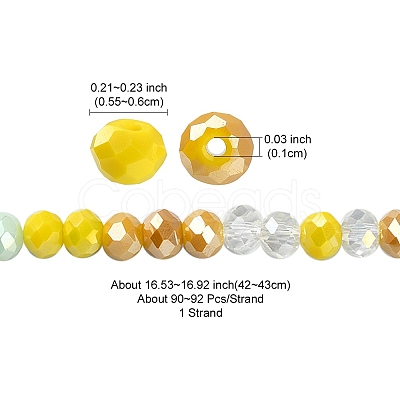 Electroplate Glass Beads Strands EGLA-YW0002-D08-1