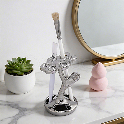 Flower Porcelain Toothbrush Holder AJEW-WH0077-243B-1