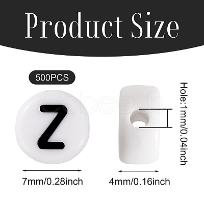 500Pcs Acrylic Beads SACR-TA0001-55Z-1