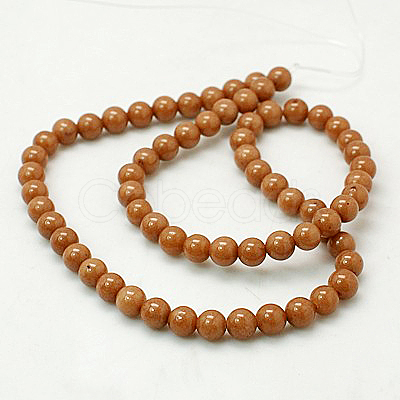 Natural Mashan Jade Round Beads Strands G-D263-6mm-XS27-1