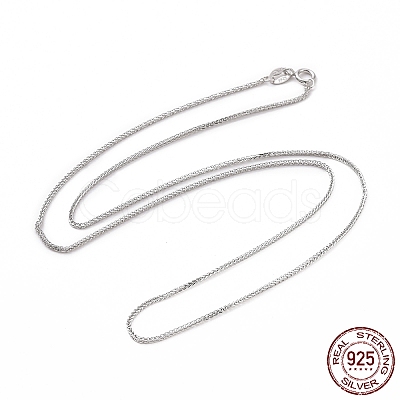 Anti-Tarnish Rhodium Plated 925 Sterling Silver Wheat Chains Necklace for Women STER-I021-03A-P-1