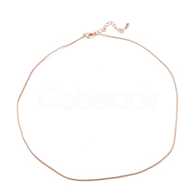 Brass Snake Chain Necklaces NJEW-K123-07RG-1