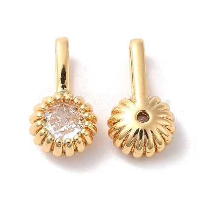 Brass with Glass Charms KK-G465-51G-01-1
