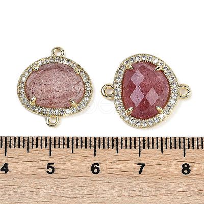 Natural Strawberry Quartz Faceted Oval Links G-B126-01G-05-1