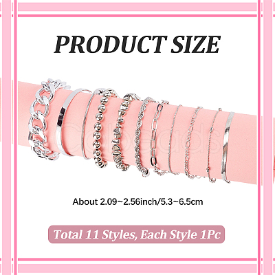2 Sets 2 Styles Alloy Chain Bracelets & Bangles Set for Women BJEW-SP0001-34A-1