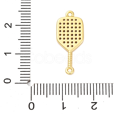 Brass Micro Pave Clear Cubic Zirconia Connector Charms KK-P288-01G-1
