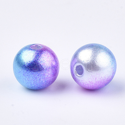 Rainbow ABS Plastic Imitation Pearl Beads X1-OACR-Q174-8mm-06-1