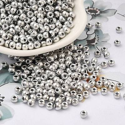 Metallic Colours Plated Glass Seed Beads SEED-H002-G-A573-1
