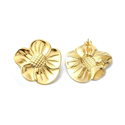 Ion Plating(IP) 304 Stainless Steel Stud Earrings STAS-L024-004G-01-1