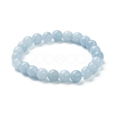 Dyed Natural Jade Beaded Stretch Bracelets BJEW-A117-C-13-1