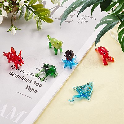6Pcs 6 Style Handmade Lampwork Display Decorations AJEW-SZ0002-30-1