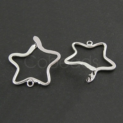Silver Color Brass Pinch Bails X-KK199-1