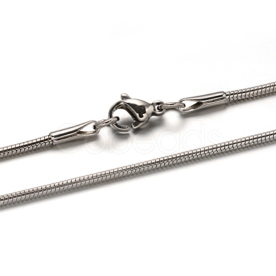 Non-Tarnish 304 Stainless Steel Snake Chain Necklaces NJEW-E122-31A-1
