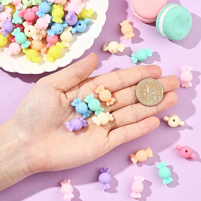100Pcs Rubberized Style Acrylic Beads SACR-YW0002-06-1
