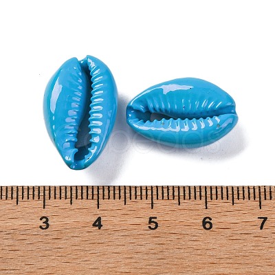 Baking Paint Cowrie Shell Beads LS-SSHEL-M023-01D-1