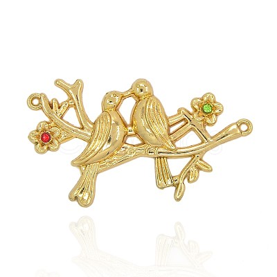 Nickel Free & Lead Free Unfading Golden Plated Alloy Bird Magpie Links connectors PALLOY-J169-81G-NR-1