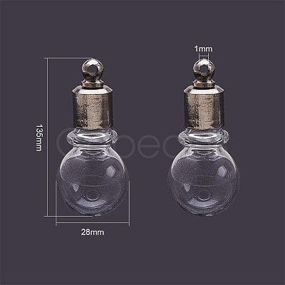 Round Transparent Glass Wishing Pendants GLAA-PH0007-21P-1