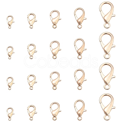 100Pcs 5 Styles Zinc Alloy Lobster Claw Clasps FIND-YW0006-18RG-1