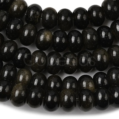 Natural Golden Sheen Obsidian Beads Strands G-A280-A15-01-1
