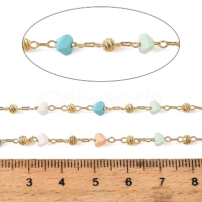 Handmade Brass Glass Beaded Chains GL-CBA1C06-12G-1