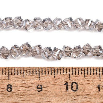 Electroplate Transparent Glass Beads Strands GL-CBA7A17-01A-01-1