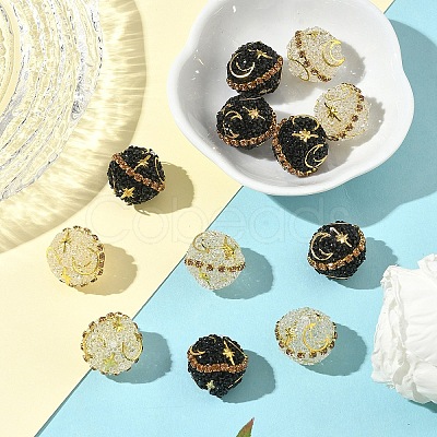 6Pcs Alloy Acrylic Beads OACR-YW0003-64A-1