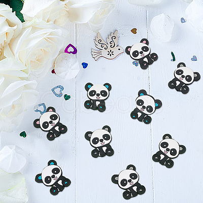 18Pcs 3 Colors Panda Silicone Beads SIL-OC0001-08-1
