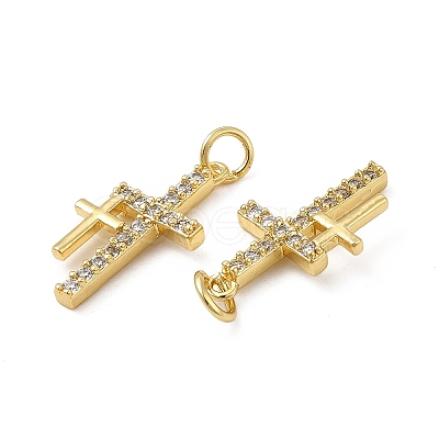 Brass Micro Pave Cubic Zirconia Pendants KK-E068-VB262-1