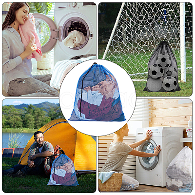 2Pcs Polyester Drawstring Clothing Storage Bags ABAG-GF0001-49C-1